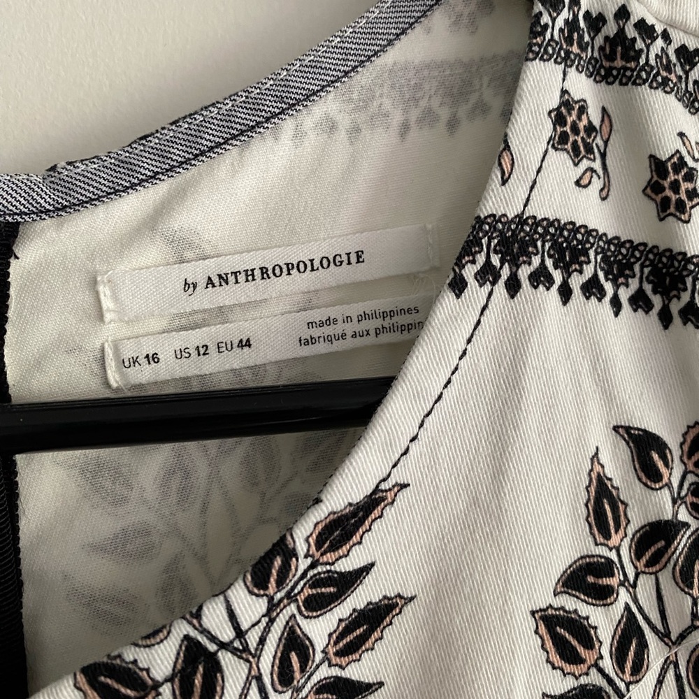 Anthropologie Woodblock MIDI Dress size 12 Fit-n-Flare sleeveless with POCKETS! - Picture 3 of 7